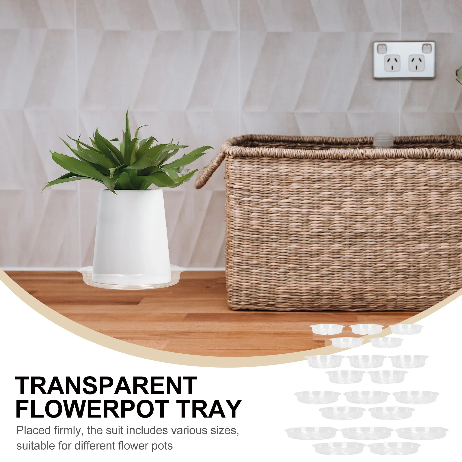 

20Pcs Plant Pot Base Tray Plastic Flowerpot Water Tray Reusable Lightweight Round Flowerpot Bottom Trays Gardening Supplies