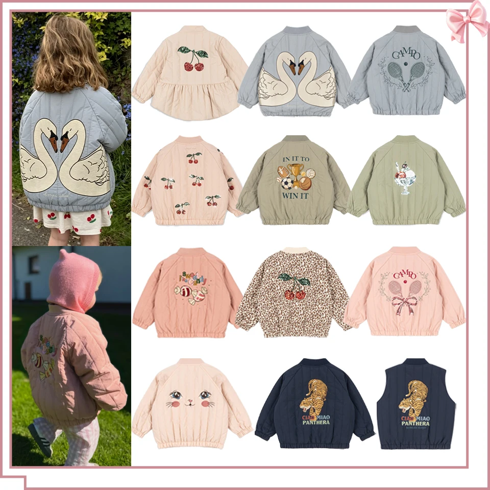 2026 Kids Lambswool Outerwear Winter KS Girls Fleece Coats Autumn Child Cotton Sequin Embroidery Coat Jackets Boys Bomber Jacket