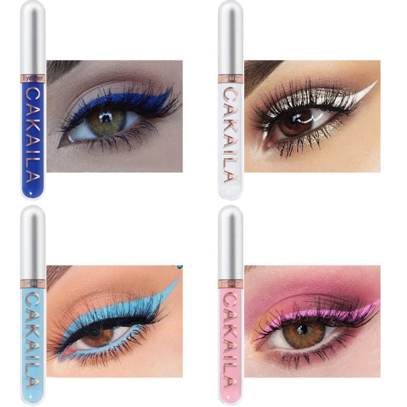 8 Colors Liquid Glitter Eyeliner Set Silver Long Lasting High Pigmented Brighten Waterproof Shimmer Sparkling Blue Metallic Kit