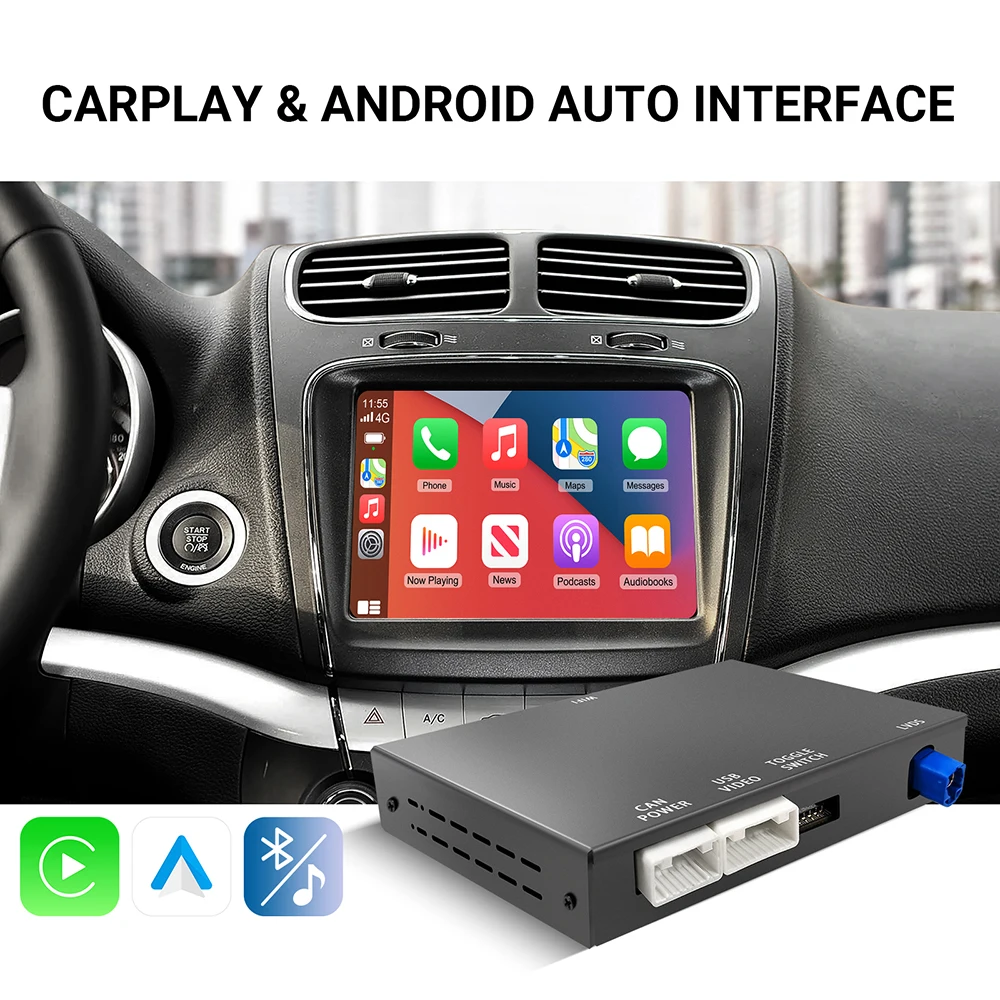 Draadloze CarPlay Android Auto Retrofit Kit Decoder Box voor Dodge Challenger Journey Charger Durango