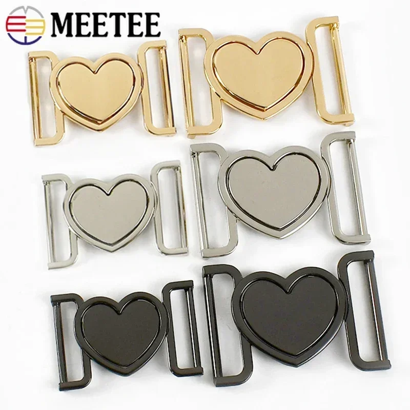 2/5Pcs 30/40mm Metal Coat Belt Button Heart-shaped Buckle Windbreaker Combination Decorative Buttons Clothing Sewing Accessories