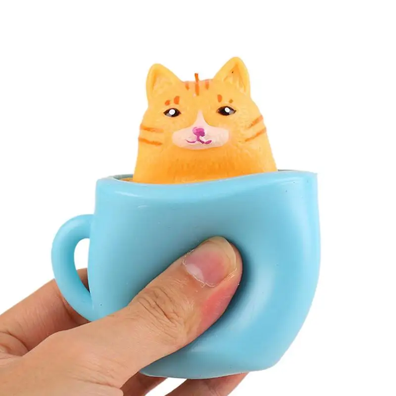 

Игрушка для снятия стресса, всплывающая игрушка-чашка для кошек, милые животные, сжимающие гаджеты, декомпрессирующее средство для снятия стресса для детей и взрослых