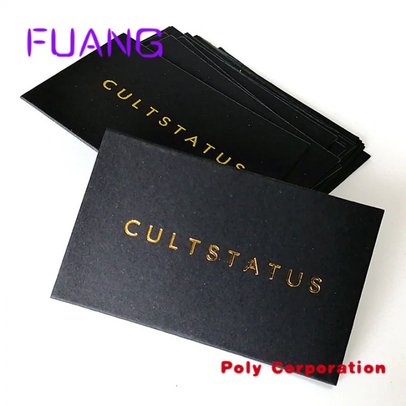 

Custom Luxury Offset name card custom Printing logo gold foil stamping Black Business Card