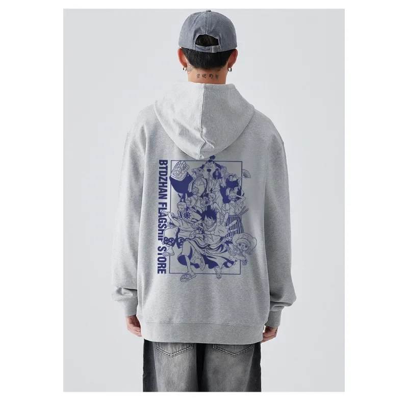 

One Piece 2025 Fashion New Hot Sweater Hooded Graffiti Anime Japanese Luffy Sauron Student Teen Thin Spring Autumn Winter