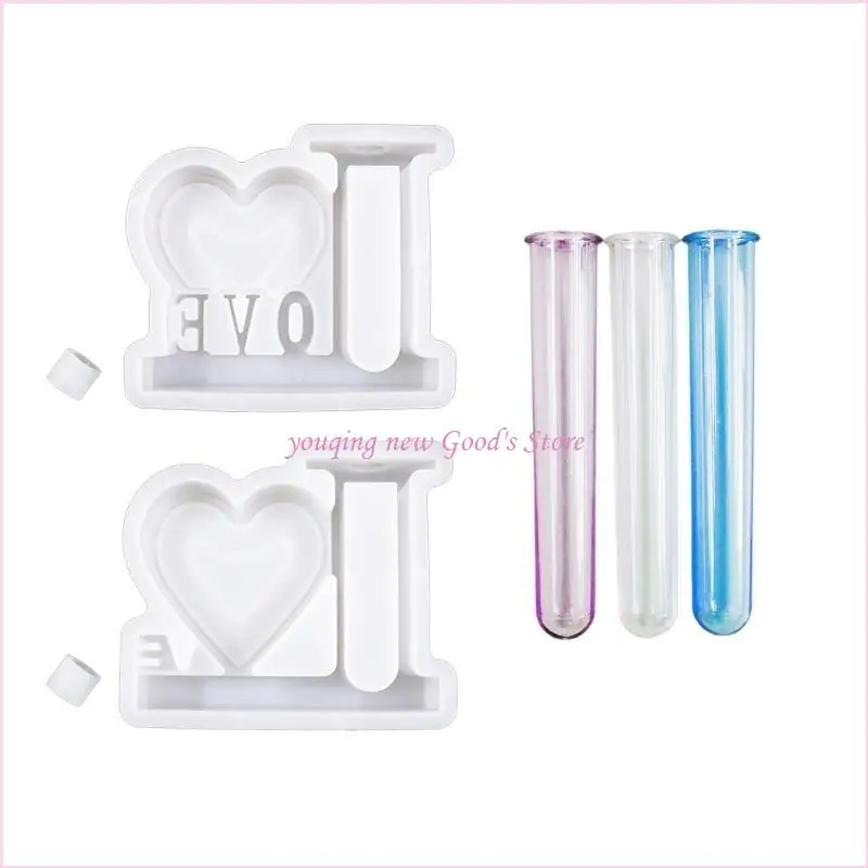 57qa Liebe Blumenvase Hydroponische Pflanze Propagation Station Epoxidharz Form Home Dekoration Silikonform DIY Handwerksform