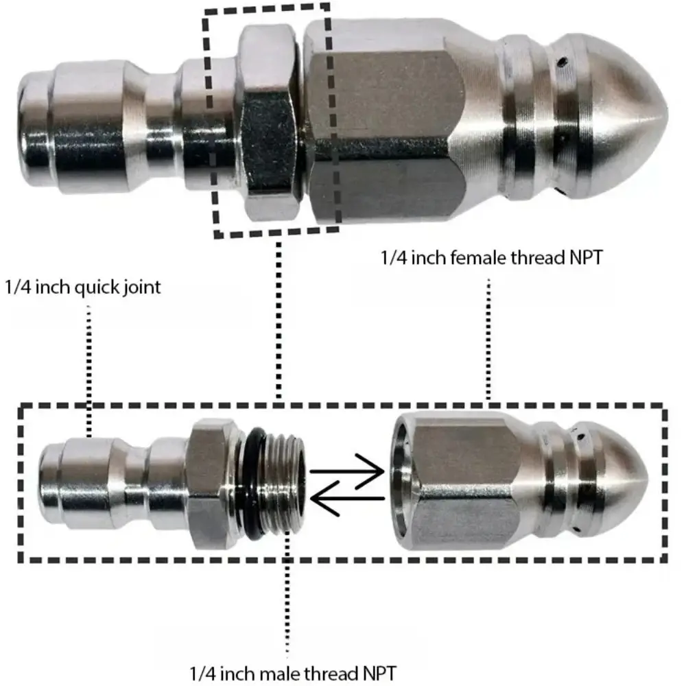 

1/4 "быстрая насадка-распылитель высокого давления, портативная насадка для мойки высокого давления 5000 фунтов на квадратный дюйм, головка мыши, быстрое подключение
