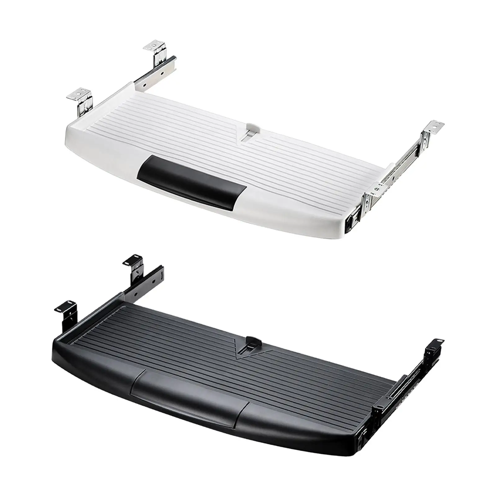 Slide Out Keyboard Tray Under Desk Mount Durable ABS with Metal Track for Folding Desk and Home Office Use