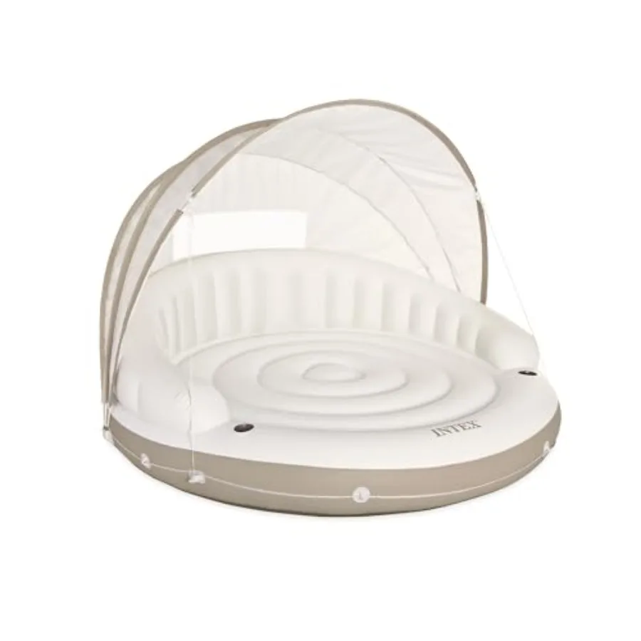 

Надувной плот-плотик 58292EP Canopy Island для использования на открытом воздухе, прочный ПВХ, синий цвет, комфортная поверхность для отдыха с подсветкой