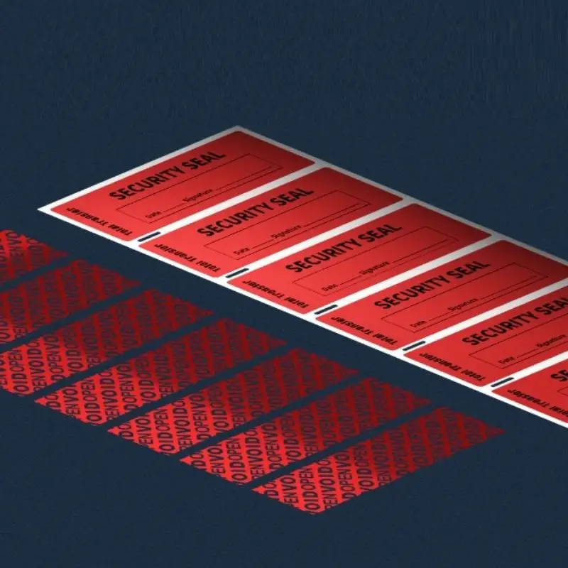 ❤️ 100PCS Total Transfer Tamper Evident Labels Security Warranty Void Stickers Red Blue 25*85 Mm Triple Serial Numbers Sticker - view 2