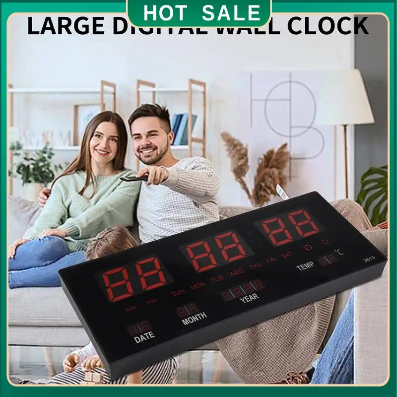

My Home LED Perpetual Calendar Electronic Clock Digital Wall Clock Alarm Hourly Chiming Temperature Table Clocks Home Office