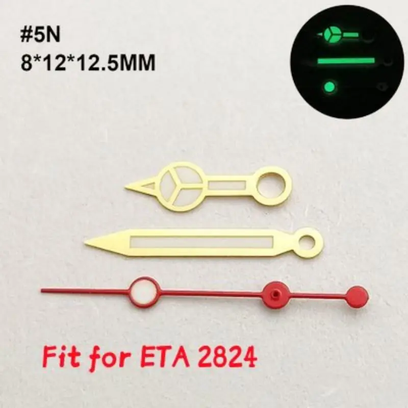 Mod Watch Accessories Super Green Luminous Three Pin Watch Hand Pointer Fits for ETA2824 Miyota 8215 DG 2813 8125 Movement