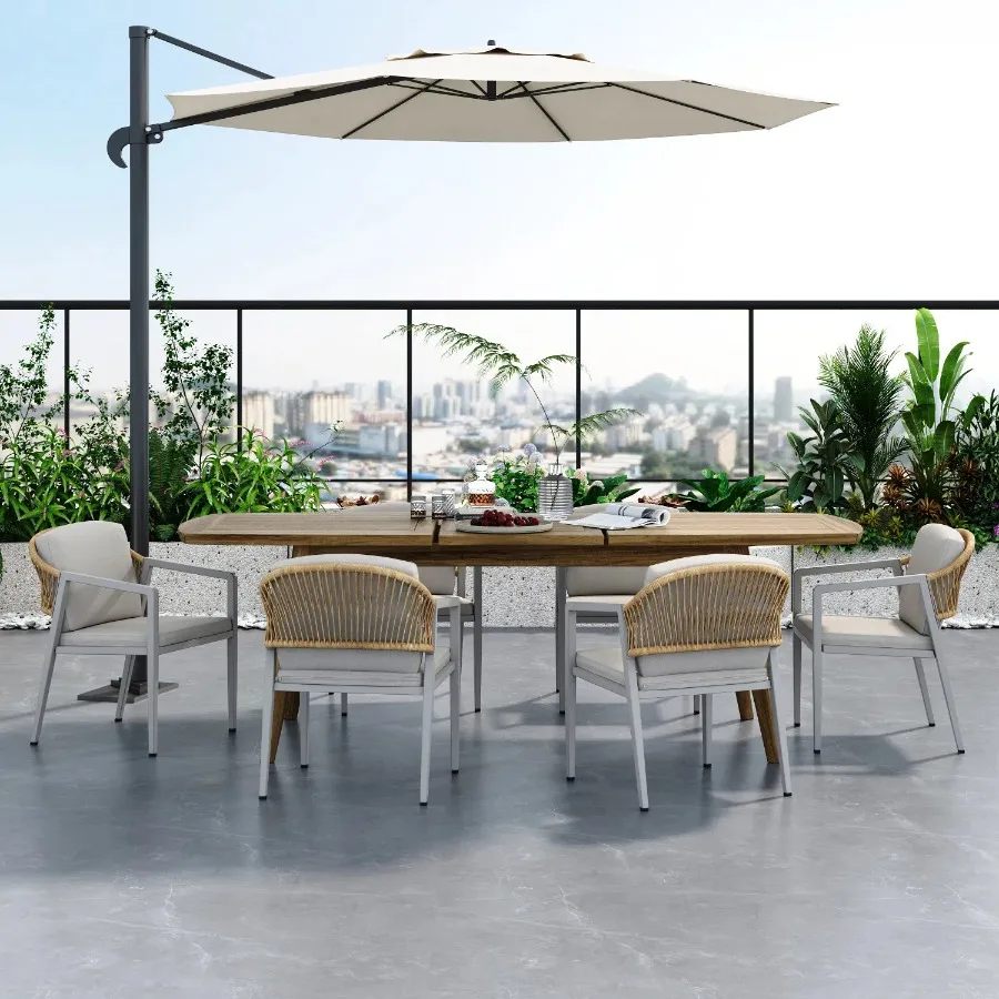 Outdoor Dining Chair Set of 2, Wicker Rattan Woven Patio Chairs, Outdoor Armchair Seating for Patio Backyard Poolside Balcony,