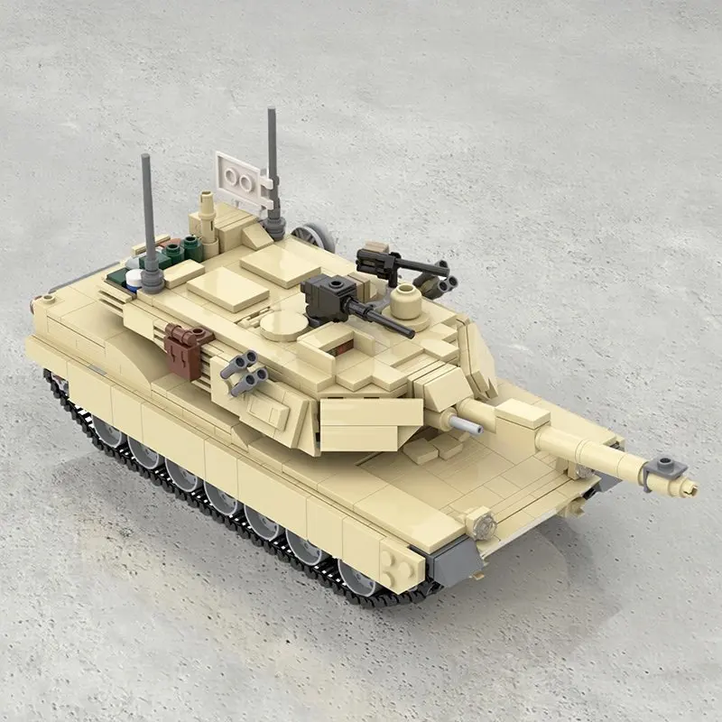 MOC Modern Military Series War Equipment M1A2 Abrams Tank Building Blocks Model DIY Children's Puzzle Assembly Toy Birthday Gift