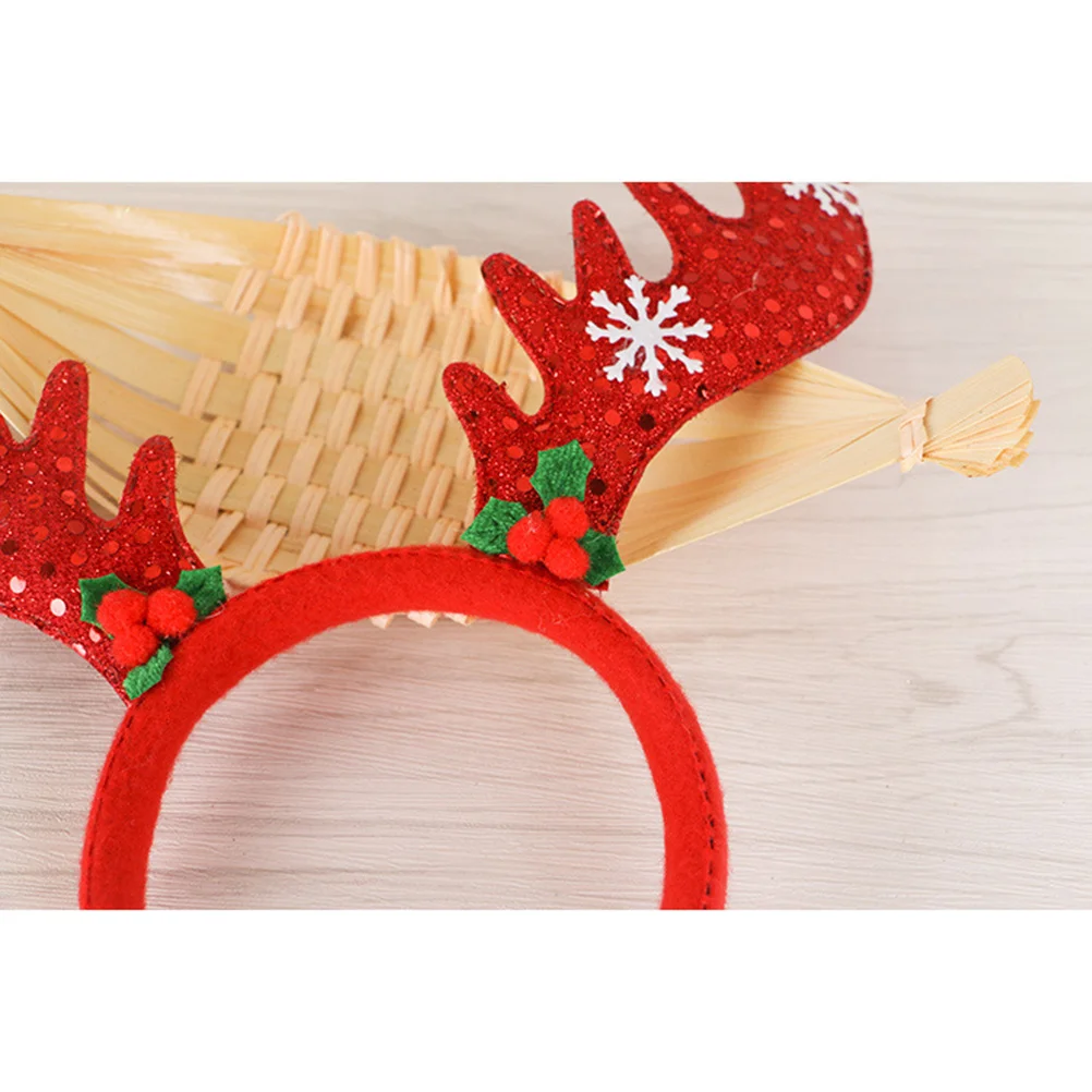 

Red Antlers Headband Sequins Christmas Ornaments Party Props Decoration for Adults Kids Festival Birthday Costume Cosplay