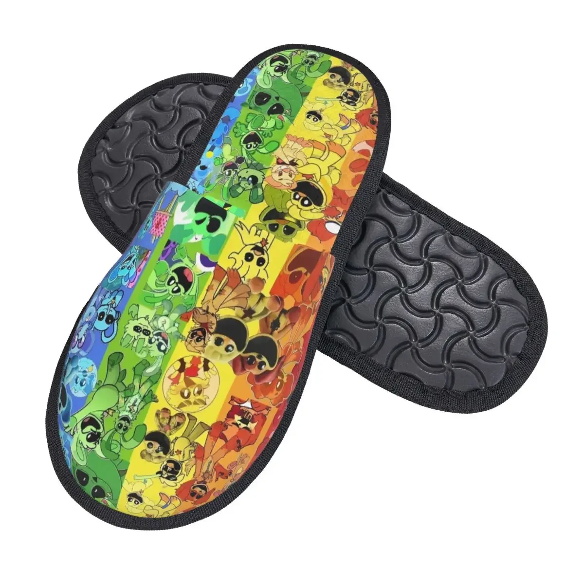 Custom Smilings Critters Game Cartoon Memory Foam Slippers Women Cozy Warm House Slippers image 2