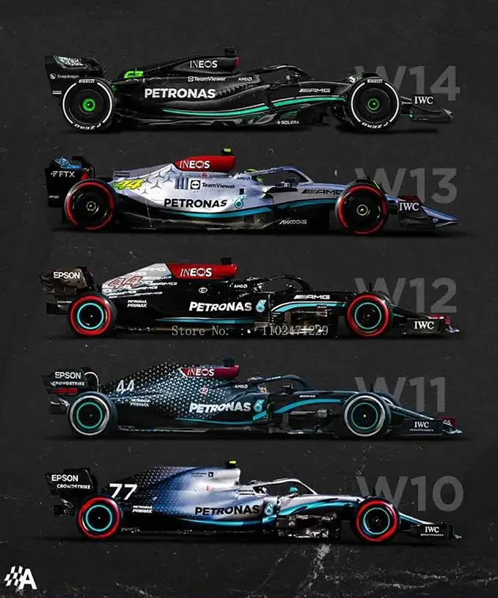 Bburago 1:24 2023 Mercedes-Benz W14 44 # Hamilton 63 # Russell Formula Super Toy Druckguss-Automodell aus Legierung Ferrari Red Bull McLaren – Detail 2