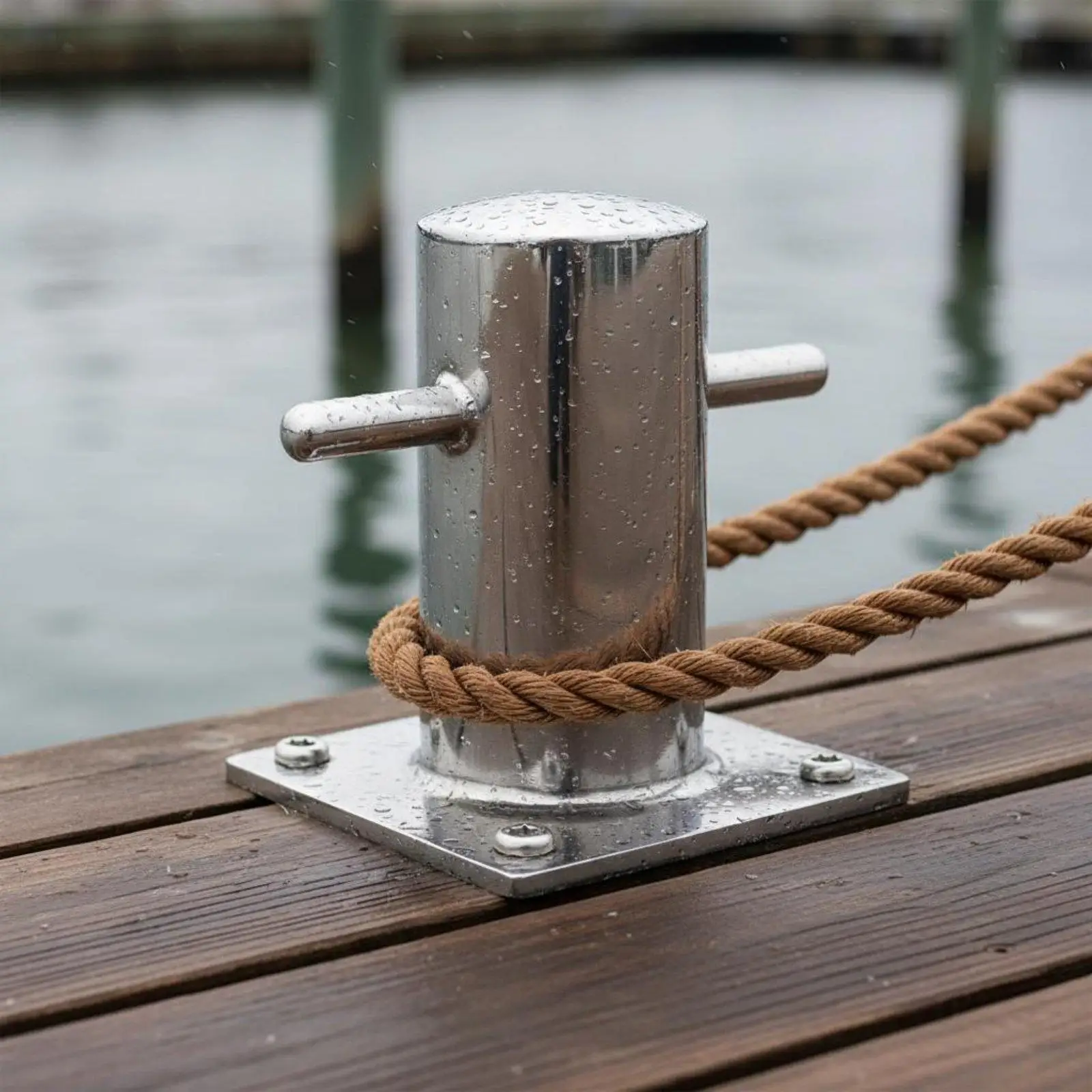 316 Stainless Steel Bollard Mirror-Polished Stainless Steel Mooring Bollard Resistant Boat Mooring Post for Marina, Harbor