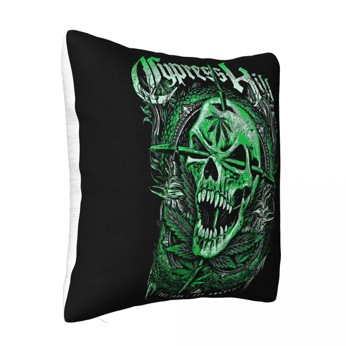 Authentic Cypress Hill 2018 Green Skull Slim Fit S 2Xl New Selling Pattern Anime Basic Pillow Case