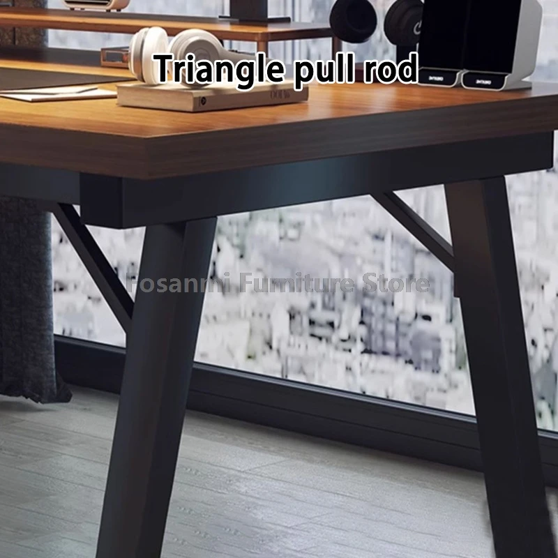 간단한 컴퓨터 테이블 의자 세트, 모던한 직사각형 게임용/업무용 책상 및 의자 세트, 메쉬 의자 가구가 있는 홈 오피스 책상