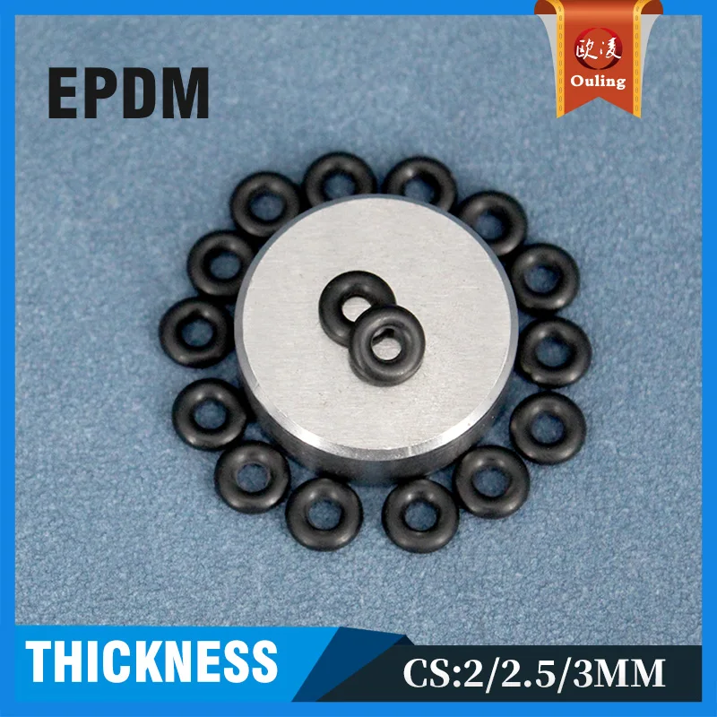 EPDM O-ring CS2/2.5/3mm Thickness OD5-50mm Acid and Alkali Resistance Water Resistance Black O-ring Seal Washer in Stock