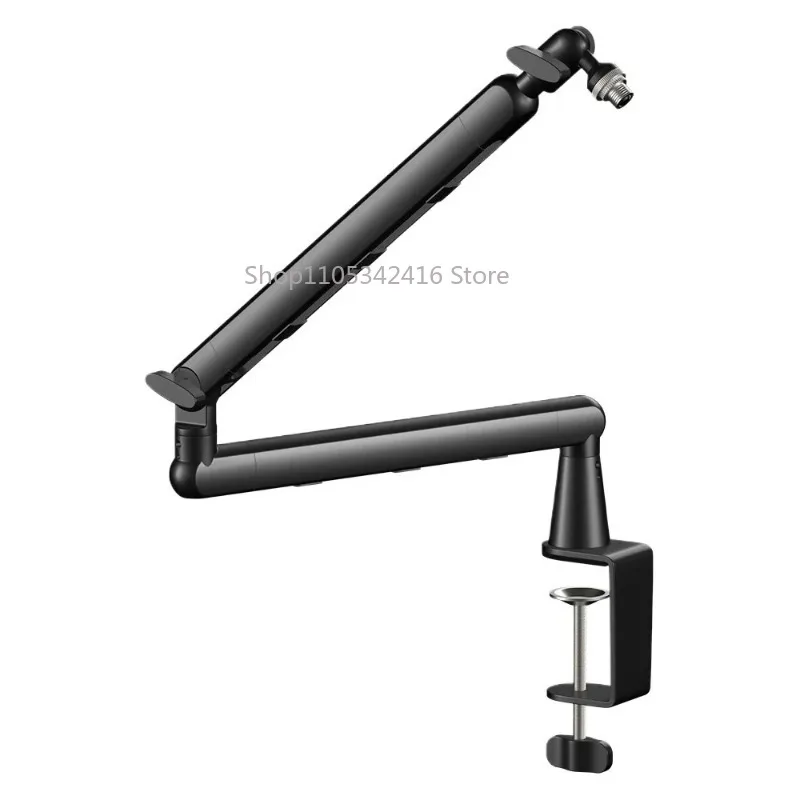 High-End Universal Adjustable Metal Computer Stand with Hidden Microphone Cable Management for Desk Setup