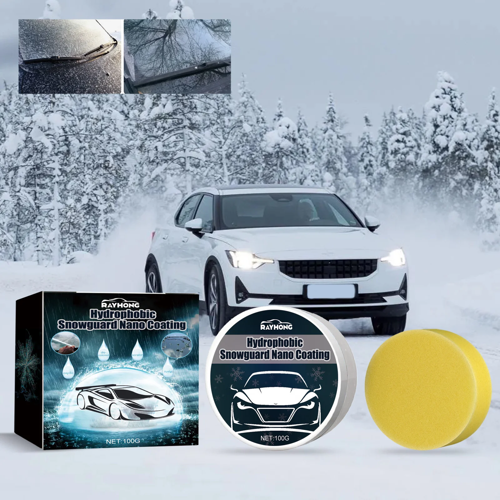 Car Snow Removal And Cleaning Cream Car Windshield Anti Icing Anti Freezing Window Defrosting Cream 100g