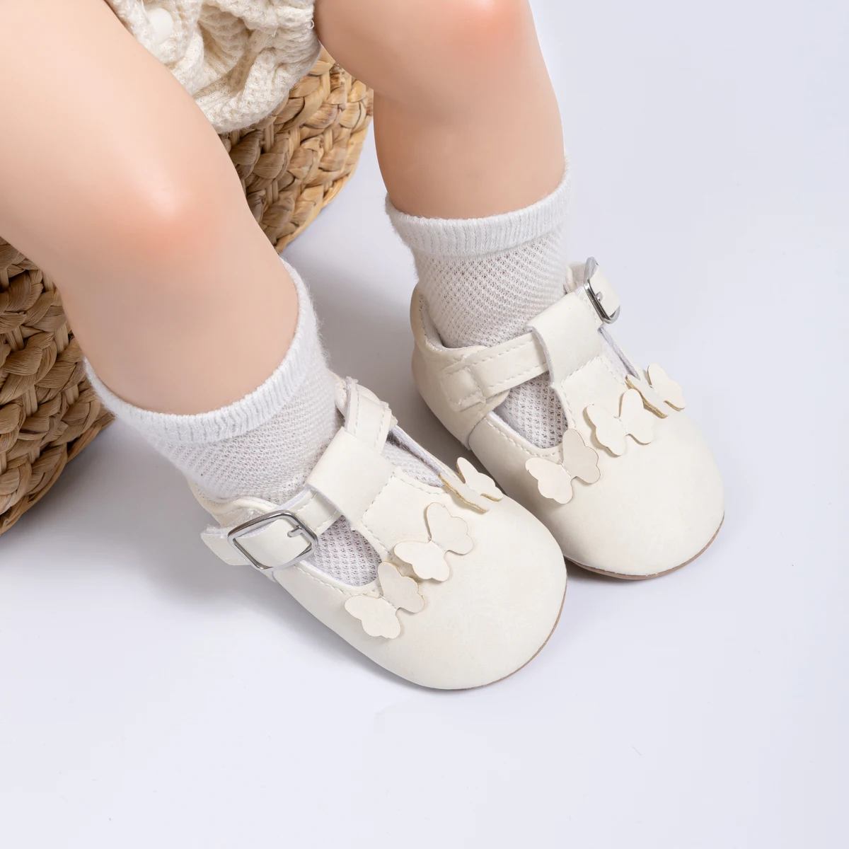 ربيع الخريف طفلة أحذية المشي غير رسمية جميلة ثلاثية الأبعاد فراشة ونجمة صغيرة لينة عدم الانزلاق المطاط وحيد طفل مشوا لأول مرة #6