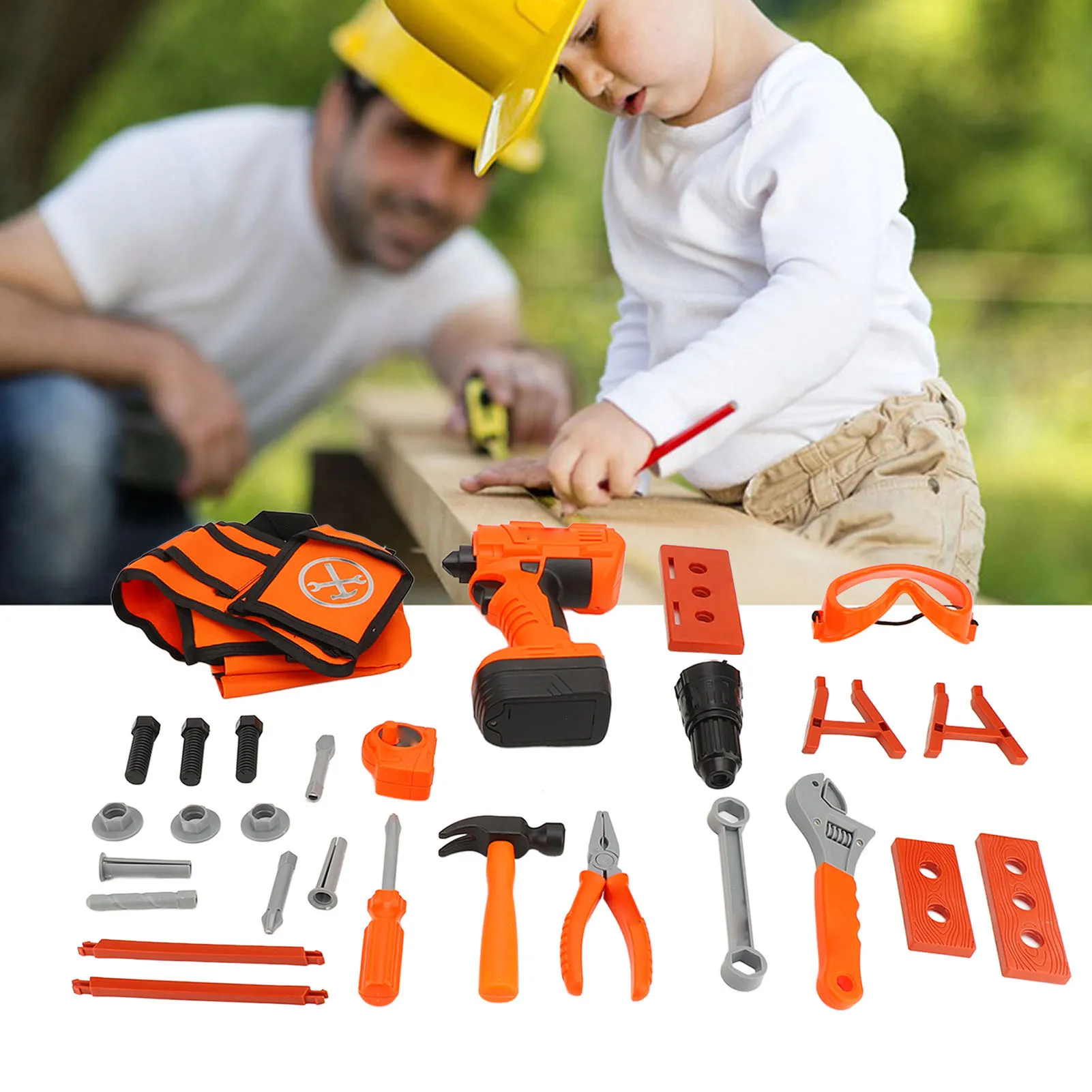 ชุดเครื่องมือซ่อมแซมและพัฒนาการทางประสาทสัมผัสแบบใช้สว่านไฟฟ้า ชุดฝึกการประสานงานระหว่างมือและตาสำหรับเด็ก ชุดเครื่องมือ DIY เพื่อการศึกษาสำหรับเด็กผู้หญิง