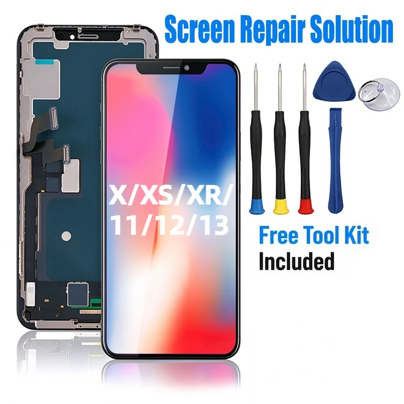 Screen Replacement For iPhone X/XS/XR LCD XSMAX/11/11PRO/11PROMAX/12/12PRO/12PROAMX/13/13PRO/13PROMAX with Disassembly Tool Kit