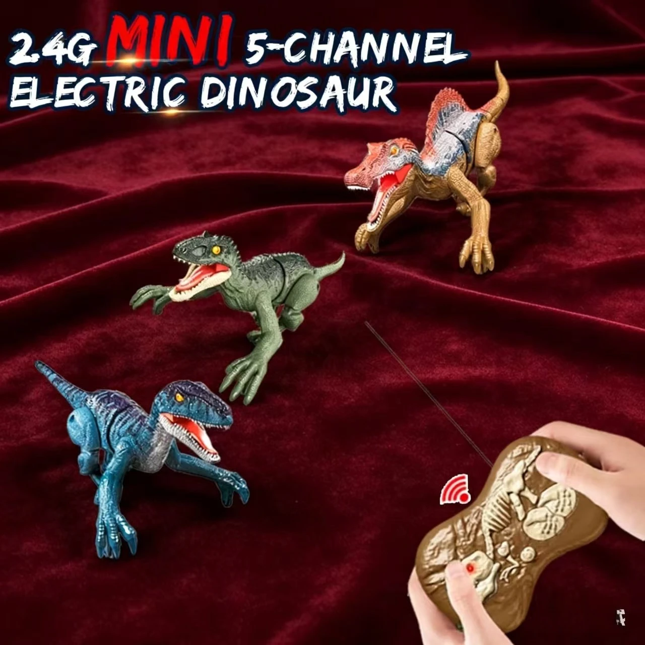 2.4GHz RC 공룡 로봇 미니 사운드-라이트 장난감 걷기 및 포효 기능 어린이 생일 및 크리스마스에 완벽한 선물