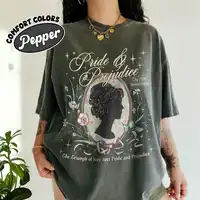 Camiseta Unisex cómoda de orgullo y prejuicio para fanáticos, camiseta de chica obstinada y fuerte, camisa de libros de fantasía, sudadera divertida, ropa de calle