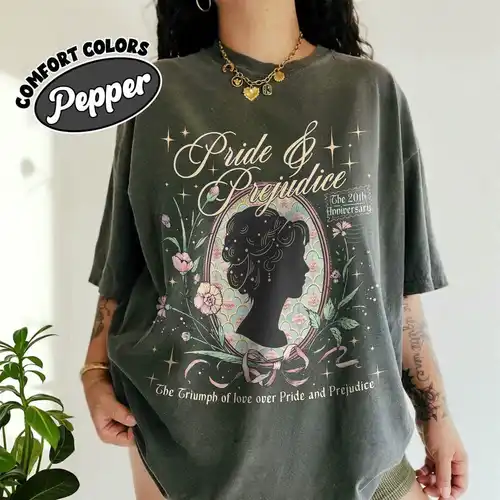 Imagen 1 del producto Camiseta Unisex cómoda de orgullo y prejuicio para fanáticos, camiseta de chica obstinada y fuerte, camisa de libros de fantasía, sudadera divertida, ropa de calle