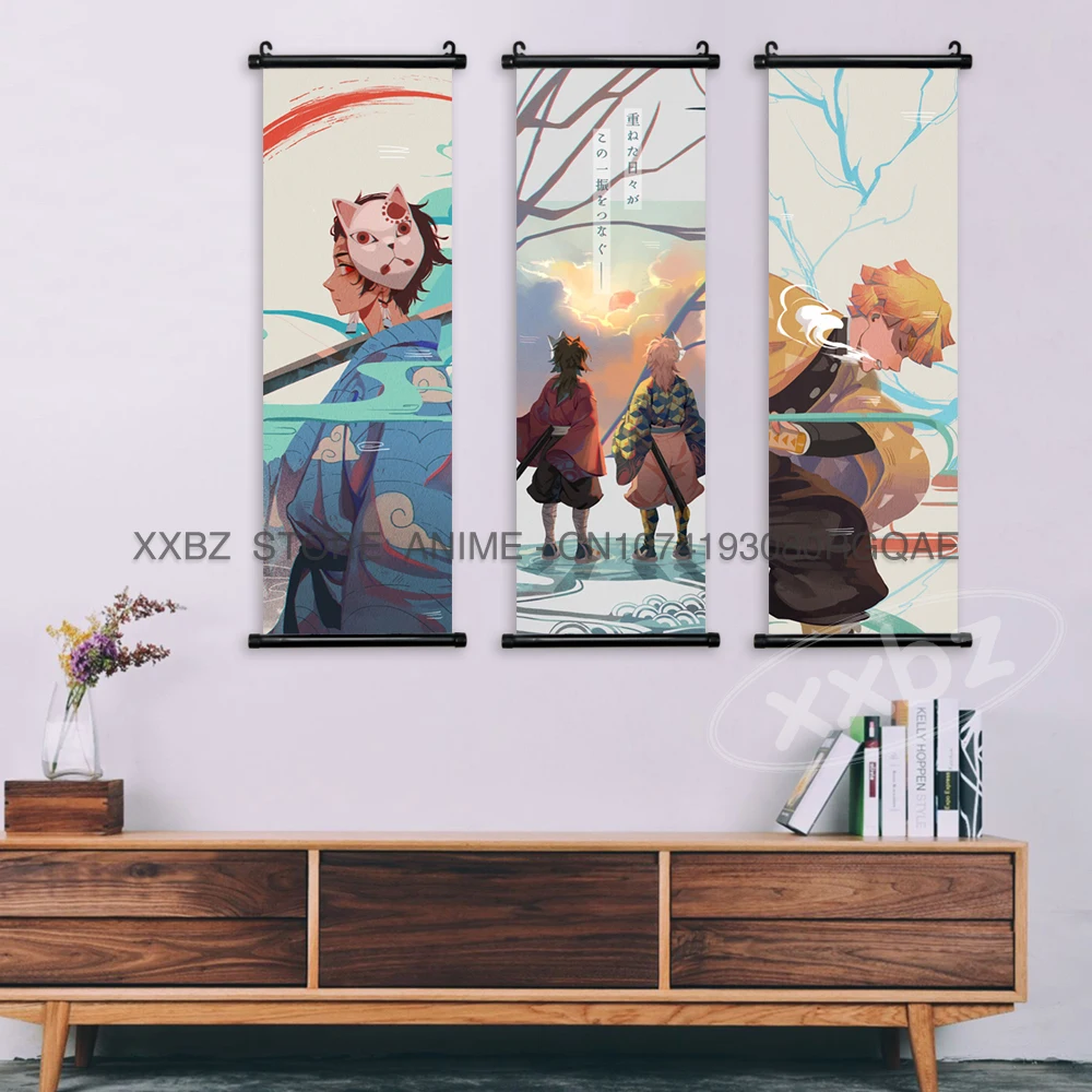 Demon Slayer Poster Anime Agatsuma Zenitsu Canvas Painting Print Wall Art HD Pictures Kochou Shinobu Home Decor Artwork Bedroom