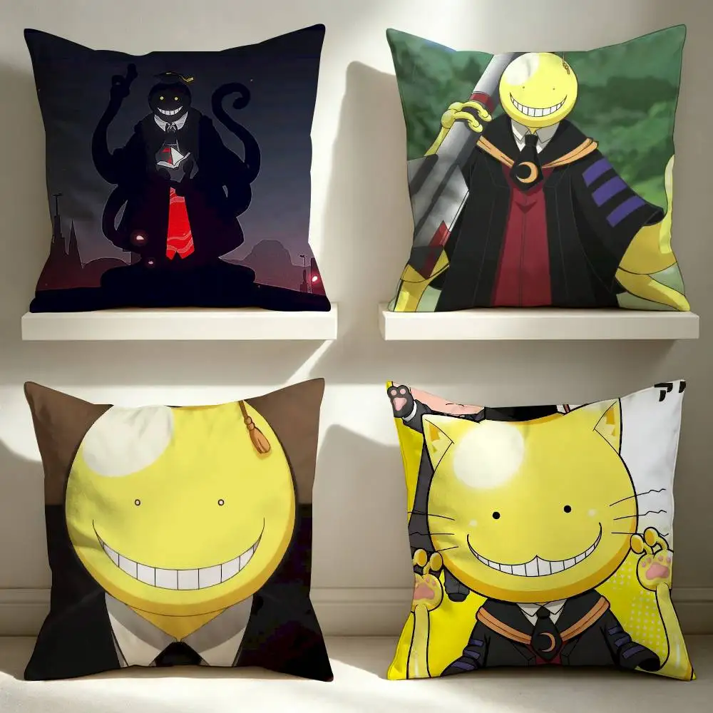 Assassination Classroom Koro sensei  Square Pillow Case Multi Sizes For Car Home Bedroom Decor Custom Valentine Gifts