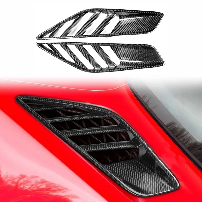 

Rear bumper leaf panel Carbon fiber air outlet panel sticker For Chevrolet Corvette