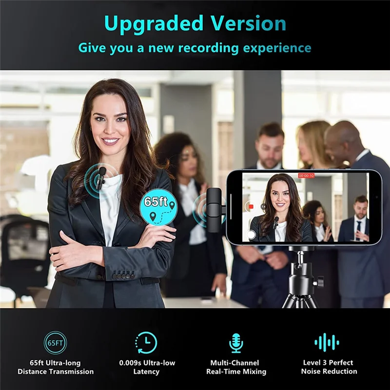 ラベリアワイヤレスマイク,USB-Cプラグアンドプレイ,ノイズリダクション,自動同期,ラペルマイク,ライブブロードキャスト,vlogger,インタビュー