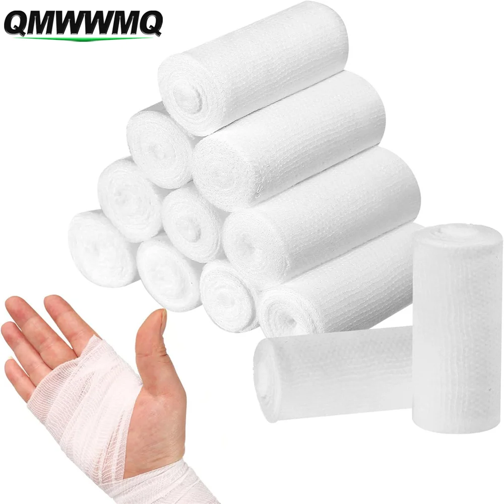 1-10Rolls Premium Gauze Rolls Gauze Bandage - Super Soft Woven Stretch Gauze Bandages for Primary Wound Dressing Support