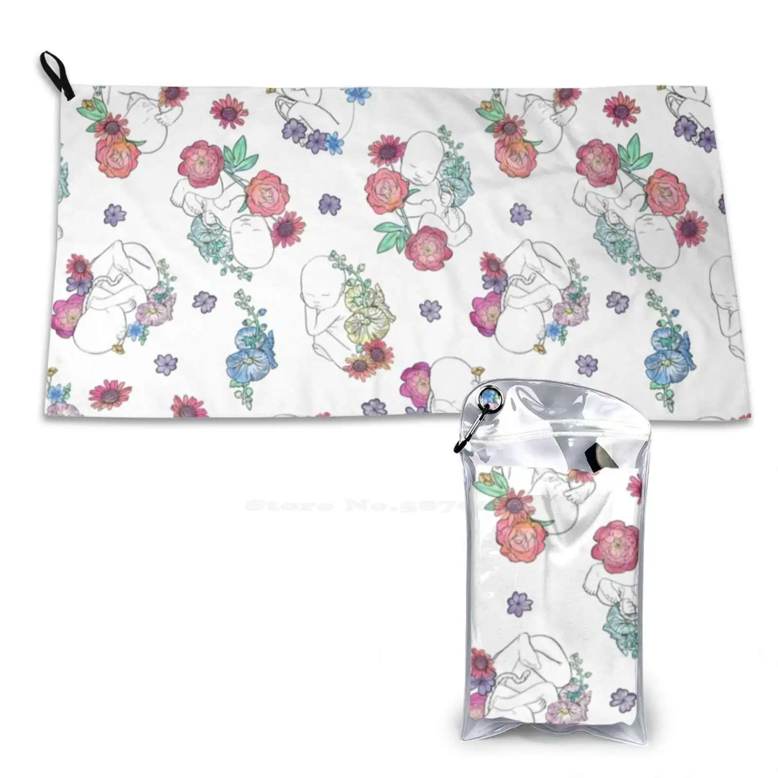 Floral Midwifery , Doulas , And Obgyn Soft Towel Quick Dry Beach Towel Obstetrics Midwifery Obgyn Doula Birth Womb Floral