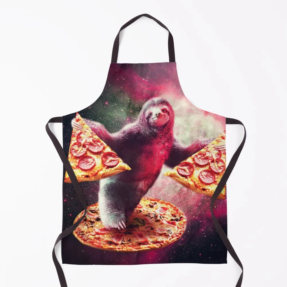 Funny Space Sloth With Pizza Apron Kitchen Tools Accessories kitchen utensil Apron