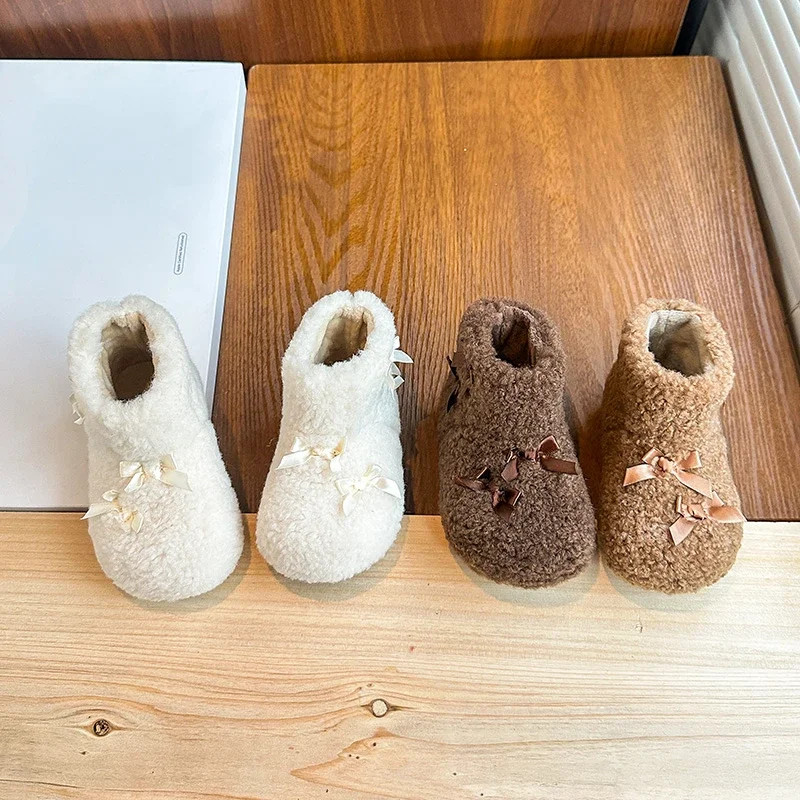 

Детские повседневные ботинки с милыми лентами, обувь принцессы для девочек, универсальные зимние ботинки в корейском стиле, новинка 209, детские модные ботинки, теплые замшевые ботинки