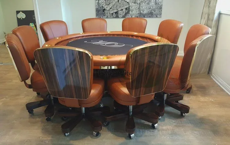 Poker table with dining round, large pineapple