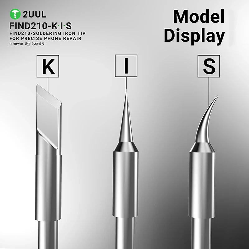 2UUL C210 K I S Универсальное паяльное жало для паяльной станции C210 для точного ремонта телефона IC-подушечки для очистки переходного провода