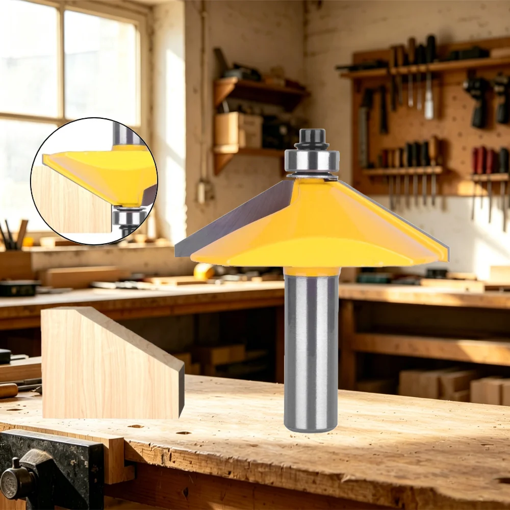 60° Bevel Woodworking Milling Cutter for Multi-angle Edge Joinery Bevel Joint and Edge Trimming