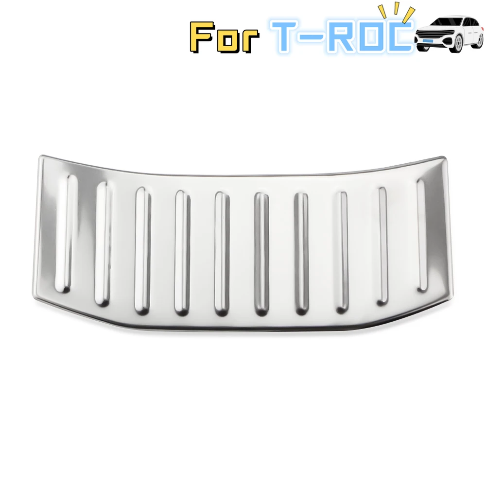 Steel Rear Middle Anti-kick Scuff Plate Stickers Cover for Volkswagen T-Roc TROC 2017 2018-2021 2022 Trim Interior Accessories