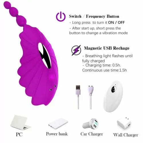 NEW Powerful Vibrating Panties for Women Butterfly Wearable Clitoris Stimulator Remote Control Invisible Vaginal Toys for Women