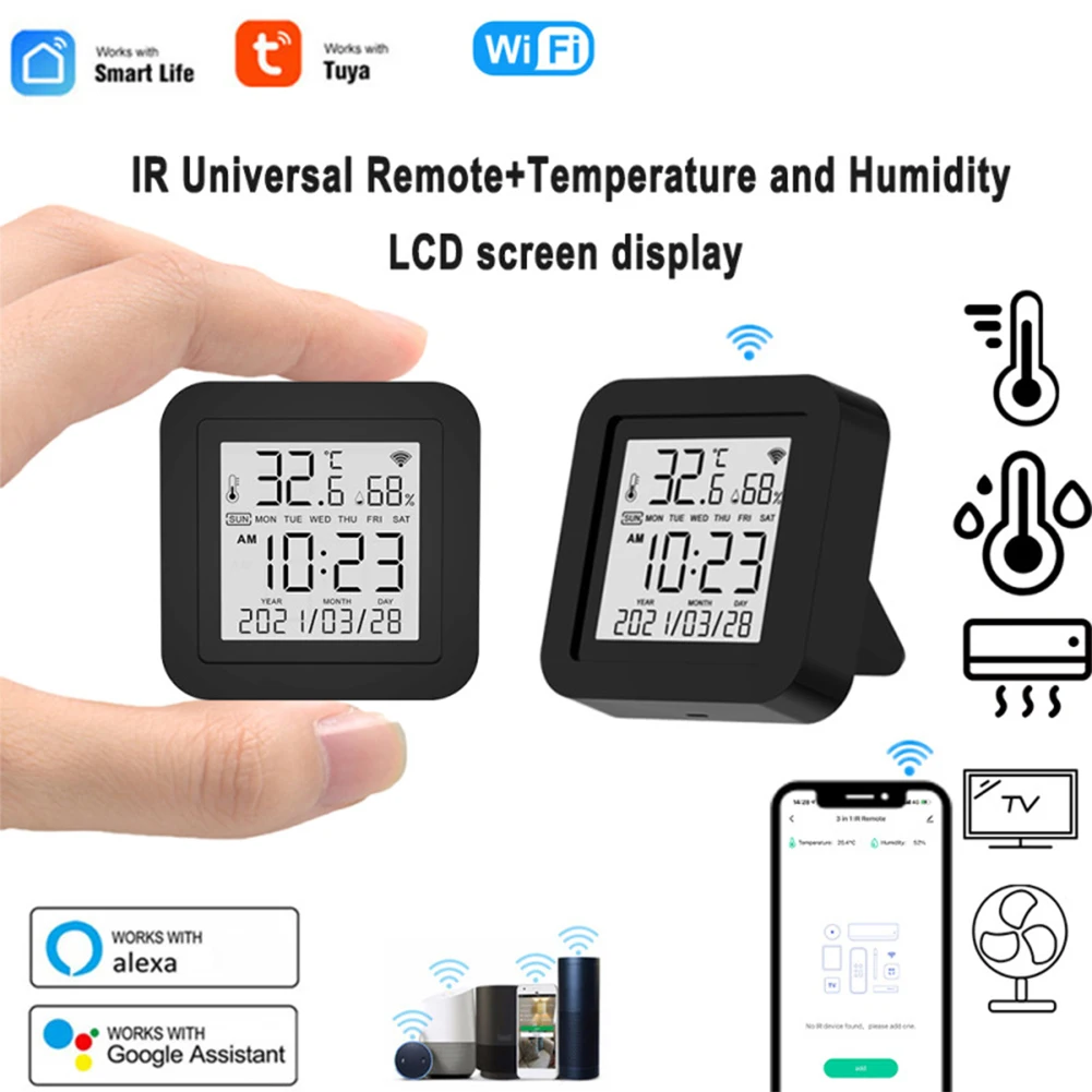 Tuya WiFi 3 In 1 Intelligent Sensor Infrared Remote Control Temperature Humidity Detection IR-enabled Device Remote Control