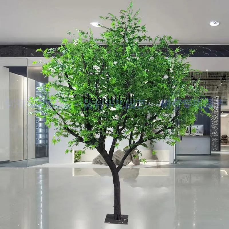 Simulation Tree Fake Trees Red Maple Large Plant Living Room Interior Hotel Decoration Real Dry Props Landscape