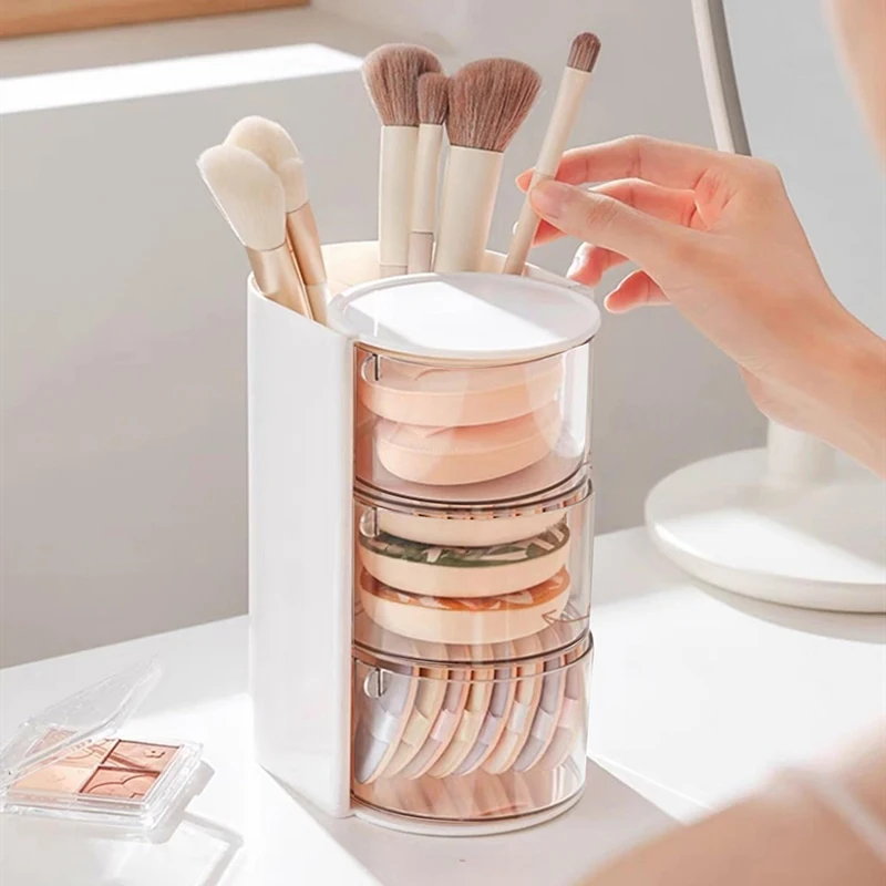 New Hair Accessories Organizer With Hair Brush Holder, Rotatable Makeup Brush Holder