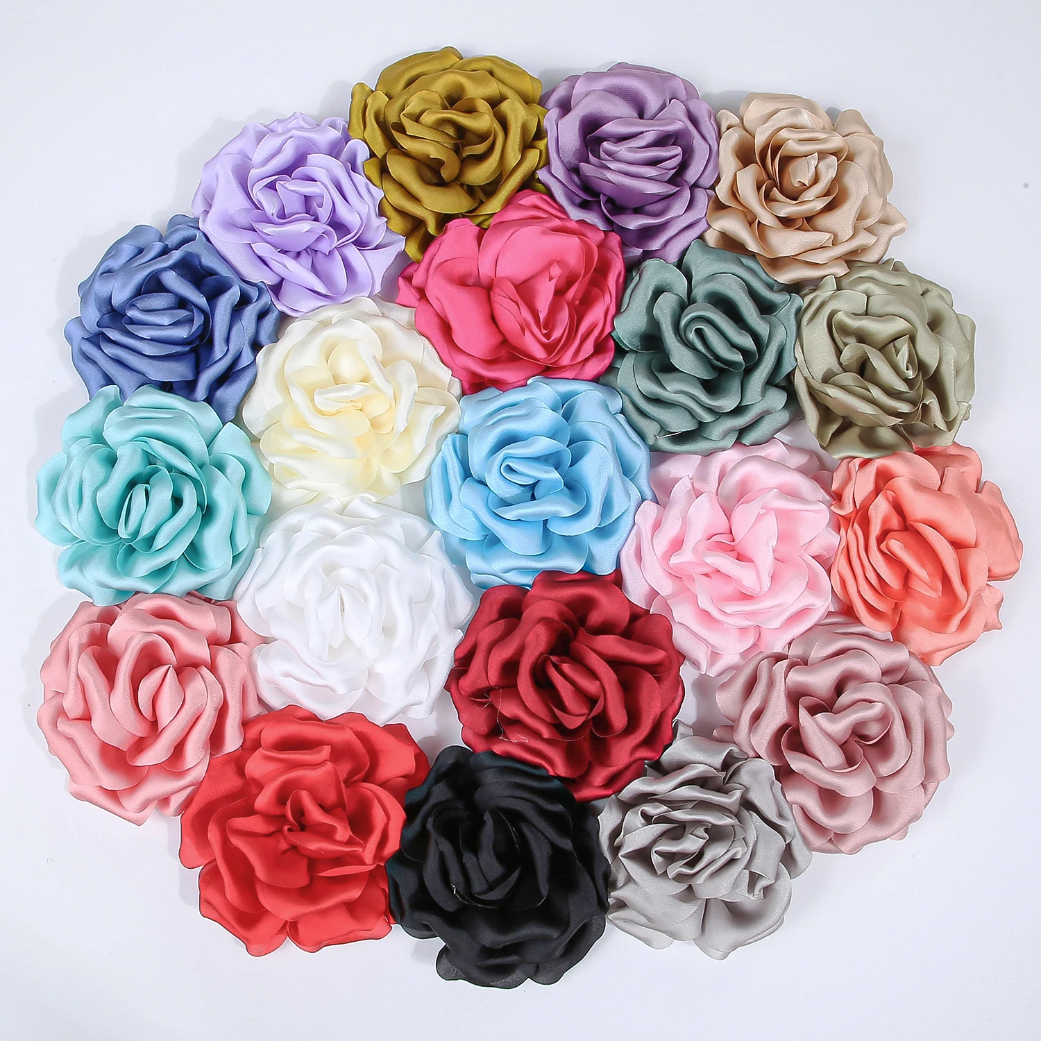 3pcs Soft Solid Color Stain Flower Accessories DIY Clothing Handicraft Brooch Auxiliary Materials