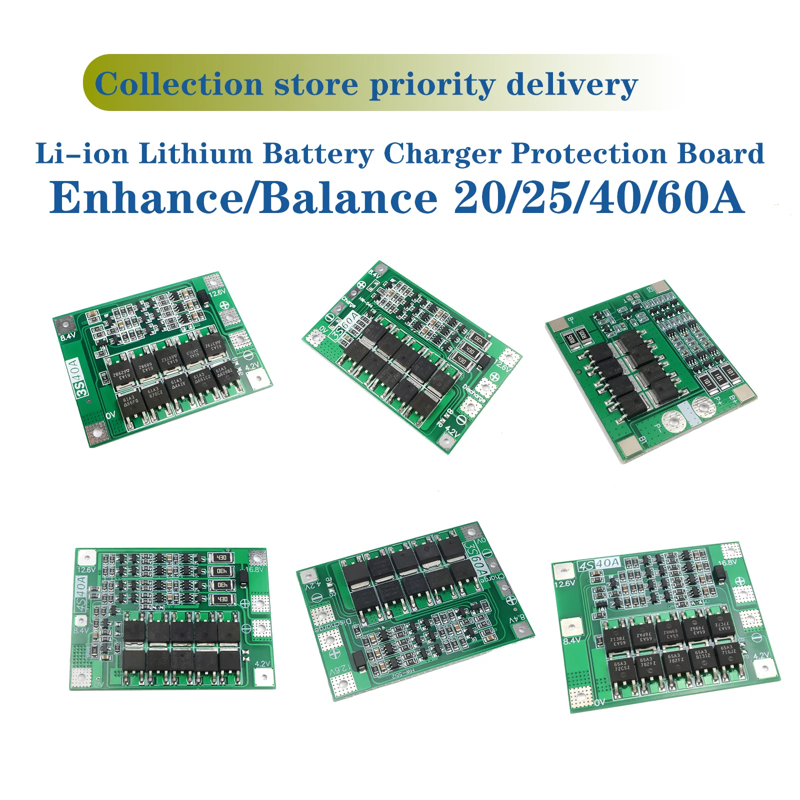 2S 3S 4S 20A 25A 40A 60A Li-ion Battery Protection Board BMS 18650 Balance Enhanced Module for Drill Motor